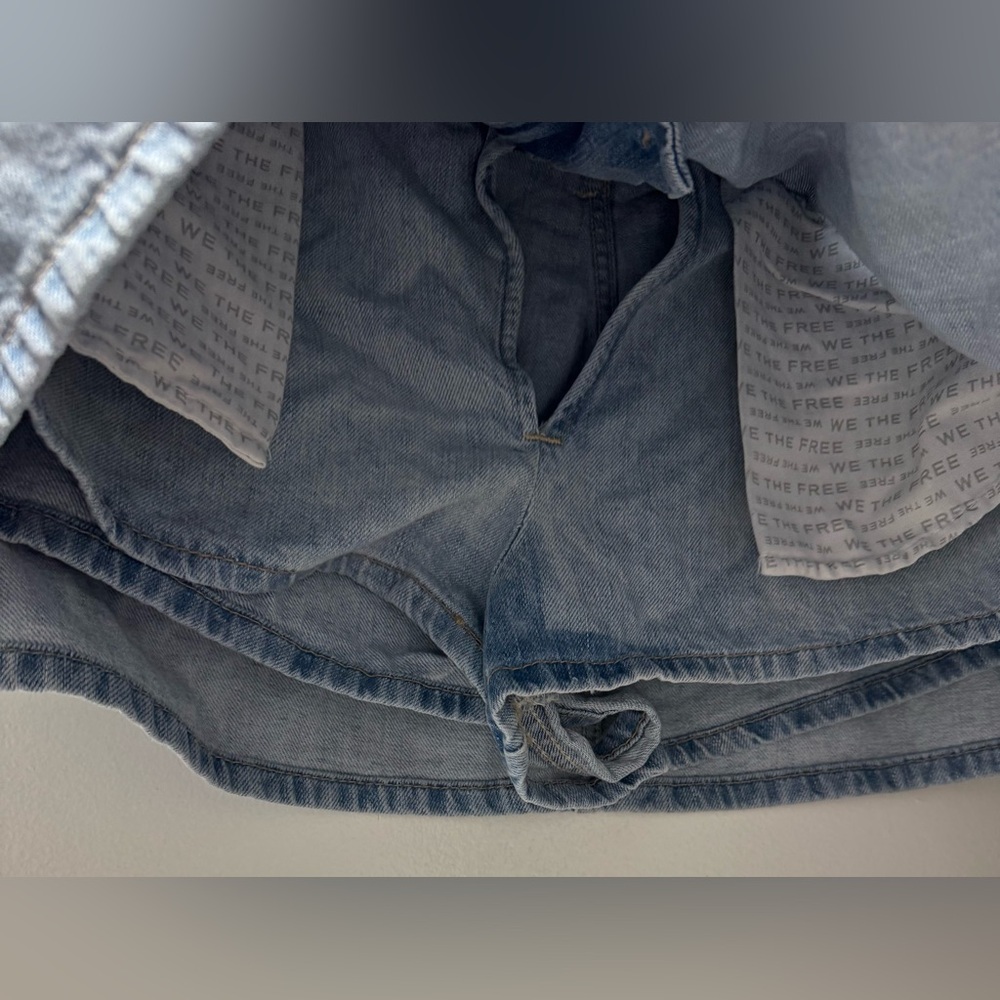 Light Wash Demi Denim Mini Skort Women - Picture 8 of 11
